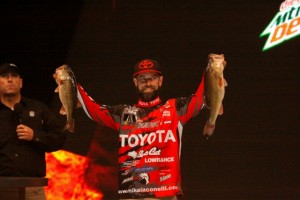 Mike Iaconelli On Stage at the 2014 Bassmaster Classic - photo by Dan O'Sullivan