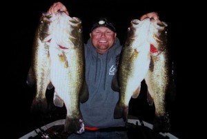 Tim Little with a Load ofClear Lake Night fish - photo courtesy Tactical Bassin'