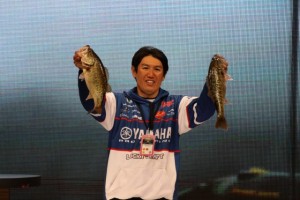 Takahiro Omori with his Best from Day One of the 2015 Bassmster Clasic - photo by Dan O'Sullivan