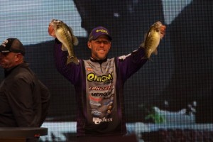 Aaron Martens on the 2015 Bassmaster Classic Stage - photo by Dan O'Sullivan