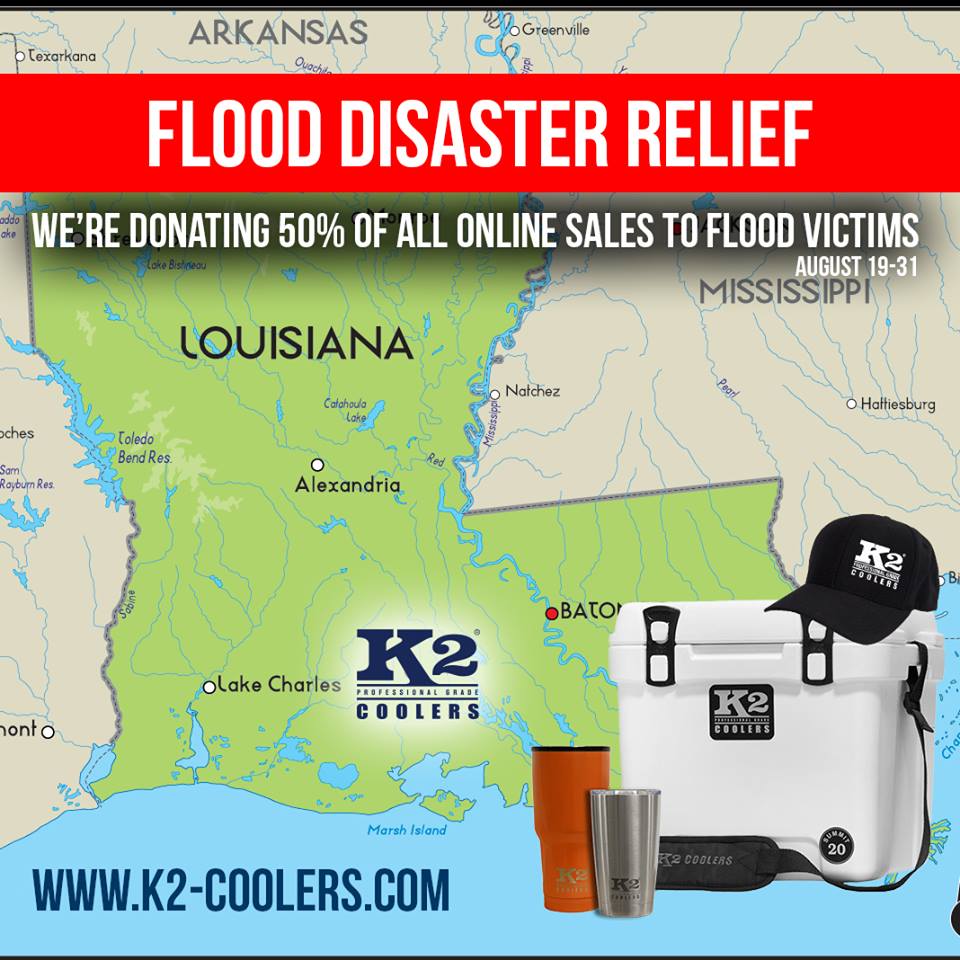 K2 Coolers Louisiana Flood Relief Buy a Cooler Help Flood Victims